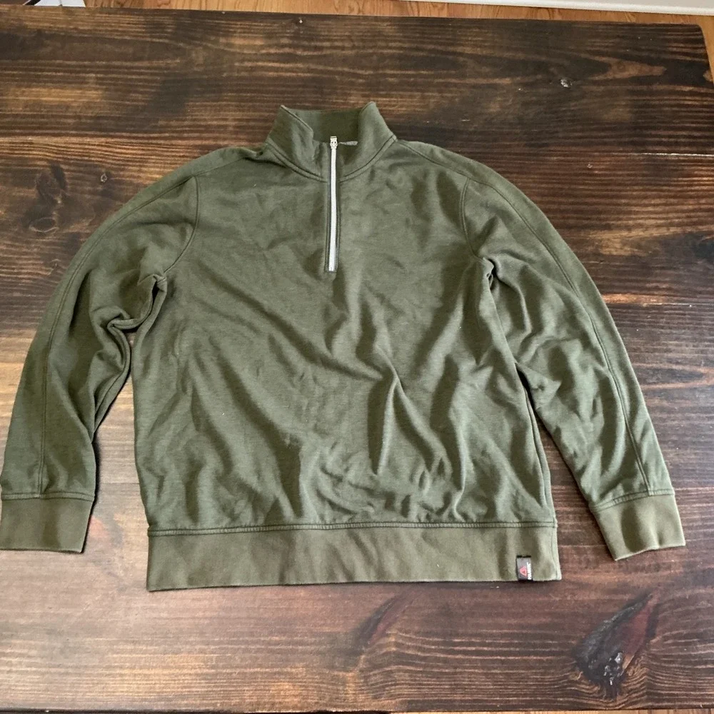 Banana Republic Polartec Quarter Zip Pullover Mens XL Olive Green Fleece Sweater